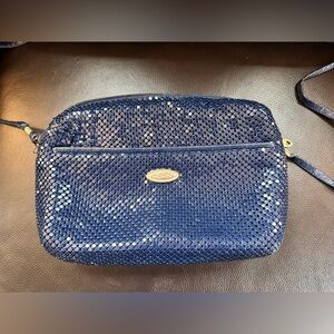 Vintage Navy Soft Mesh Crossbody Evening Bag